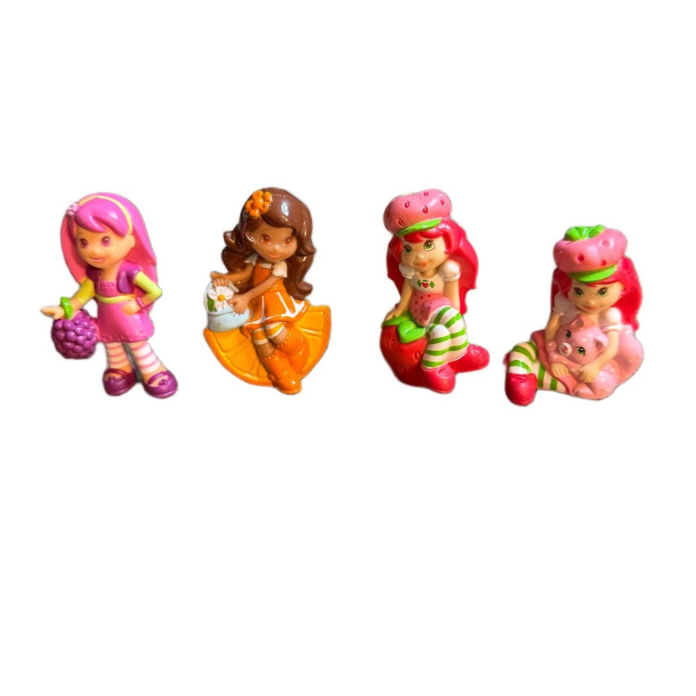 Strawberry Shortcake PVC Mini Figures Lot of 4 Orange Blossom Plum Pudding 2008